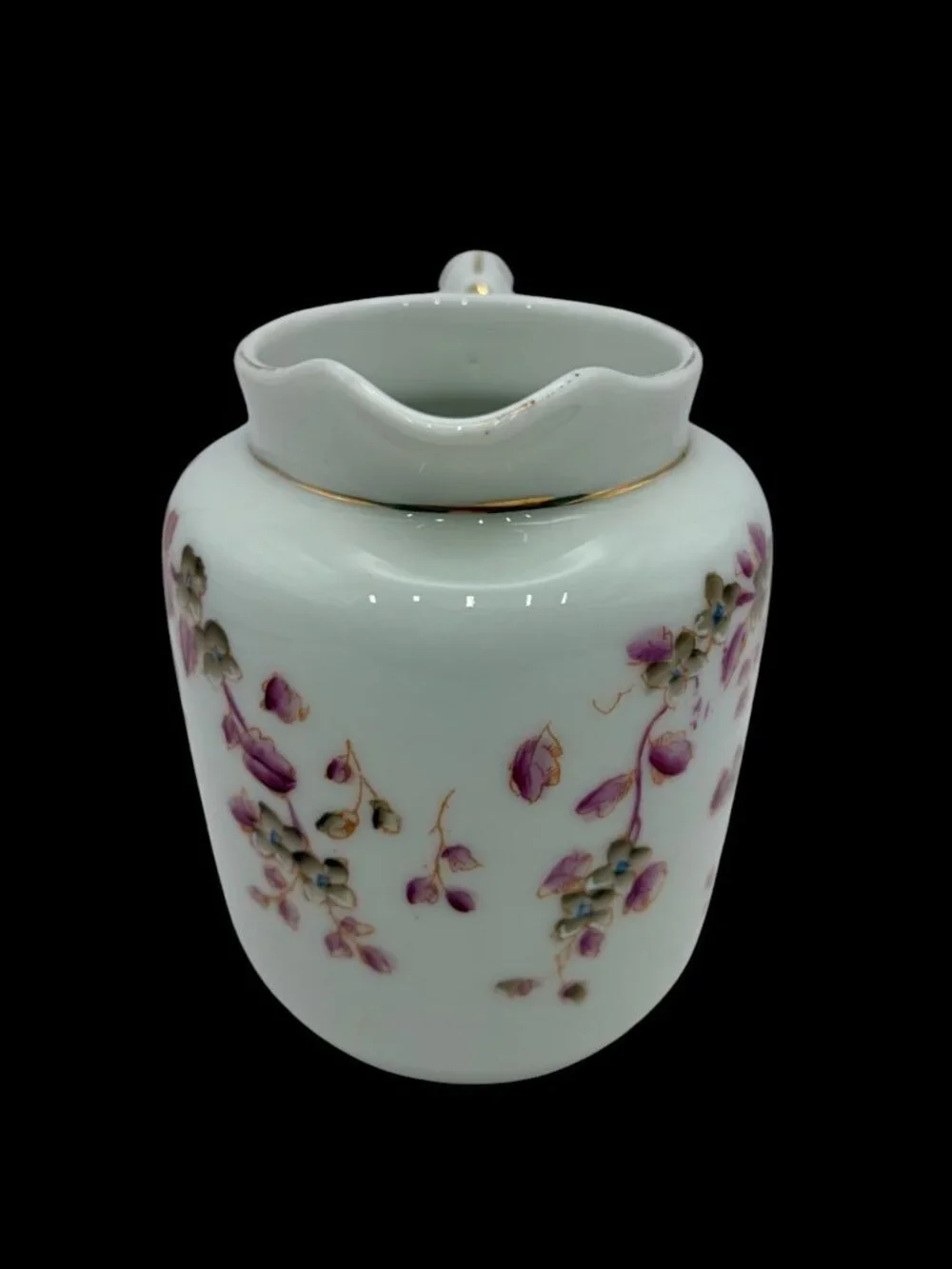 Vintage Porcelain Creamer Pitcher Floral Gold Trim Riga RPR 1974 European